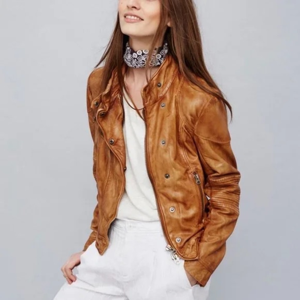 🔥REDUCED🔥 FREE PEOPLE Fitted and Rugged Leather Jacket - Picture 2 of 9